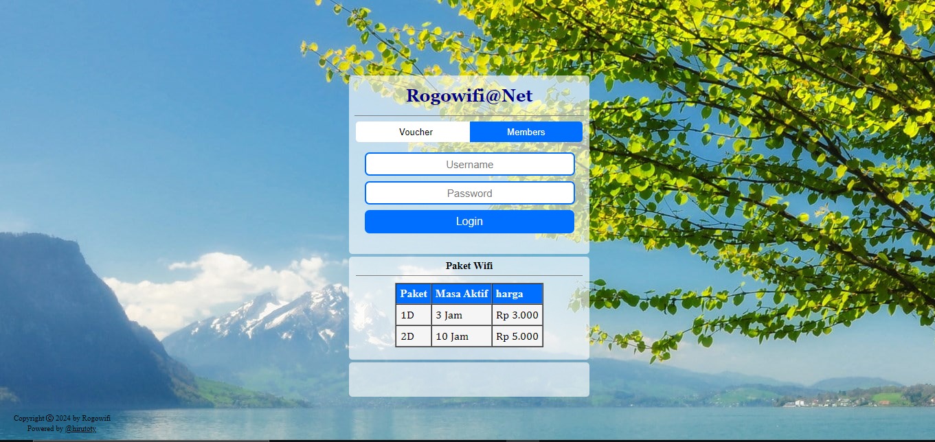 Website Login Wifi